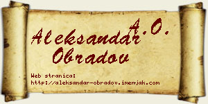 Aleksandar Obradov vizit kartica
